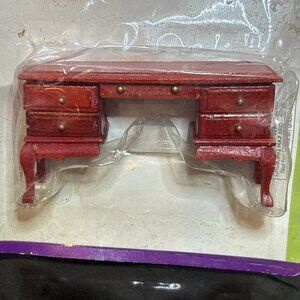 Dollhouse Desk Drawer Writing Table Wooden Furniture Vintage Regency Rosewood